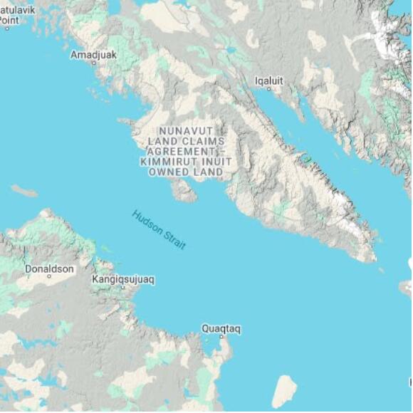 basemap 480 by 480 kilometres with centre at 62.5N 70.0W
