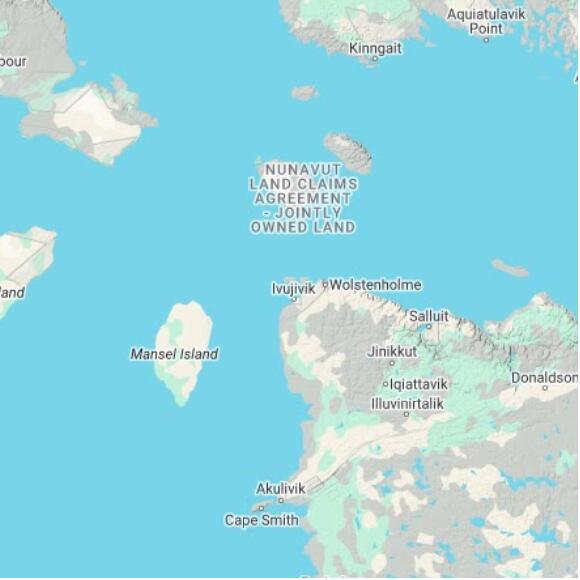 basemap 480 by 480 kilometres with centre at 62.5N 78.0W