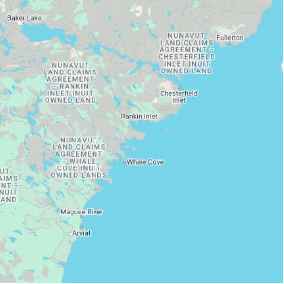 basemap 480 by 480 kilometres with centre at 62.5N 92.0W
