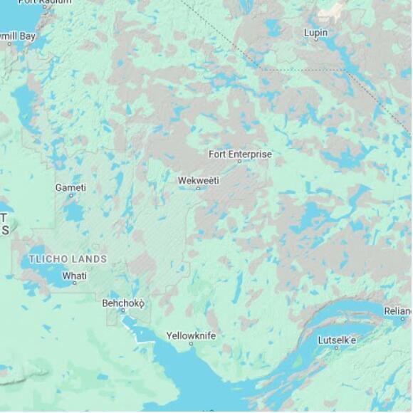 basemap 480 by 480 kilometres with centre at 64.0N 114.0W