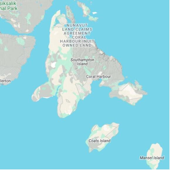 basemap 480 by 480 kilometres with centre at 64.0N 84.0W