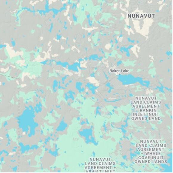 basemap 480 by 480 kilometres with centre at 64.0N 98.0W