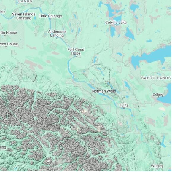 basemap 480 by 480 kilometres with centre at 65.5N 128.0W