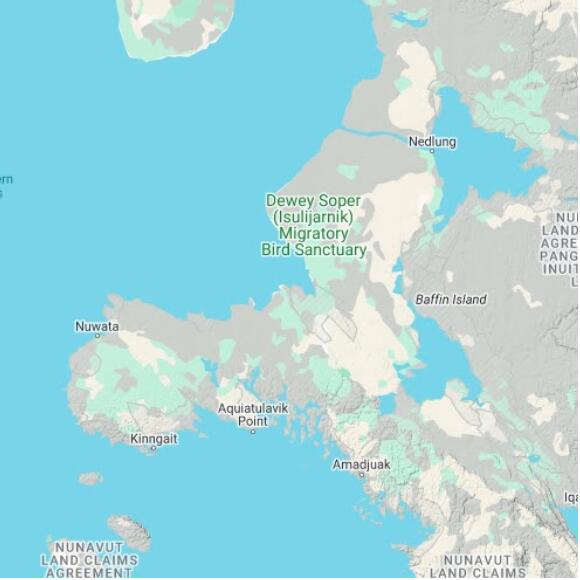 basemap 480 by 480 kilometres with centre at 65.5N 74.0W