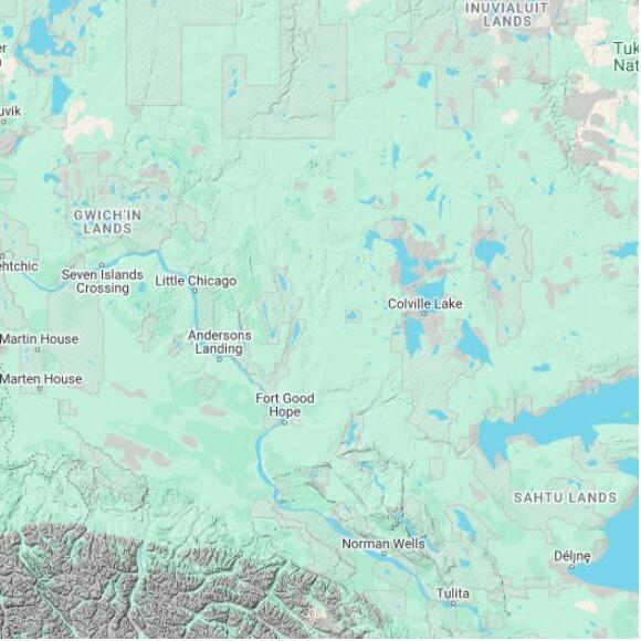 basemap 480 by 480 kilometres with centre at 67.0N 128.0W