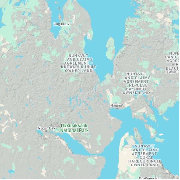 basemap 480 by 480 kilometres with centre at 67.0N 88.0W