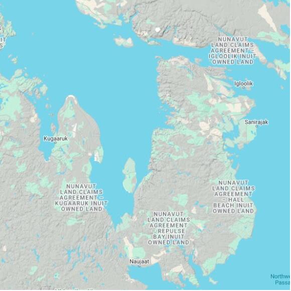 basemap 480 by 480 kilometres with centre at 68.5N 86.0W