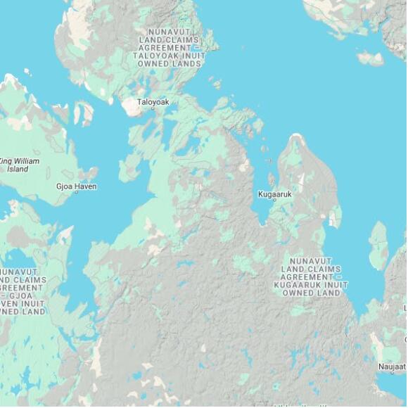 basemap 480 by 480 kilometres with centre at 68.5N 92.0W
