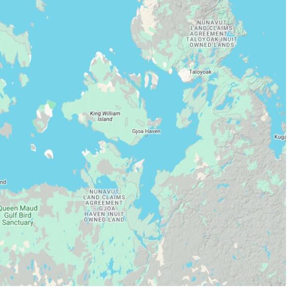 basemap 480 by 480 kilometres with centre at 68.5N 96.0W