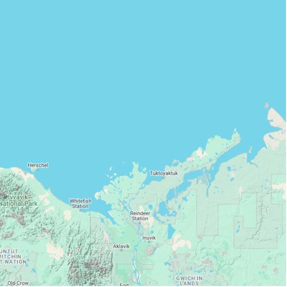 basemap 480 by 480 kilometres with centre at 70.0N 134.0W