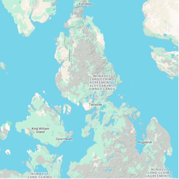 basemap 480 by 480 kilometres with centre at 70.0N 94.0W