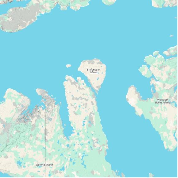 basemap 480 by 480 kilometres with centre at 73.0N 106.0W