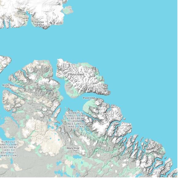 basemap 480 by 480 kilometres with centre at 73.0N 78.0W