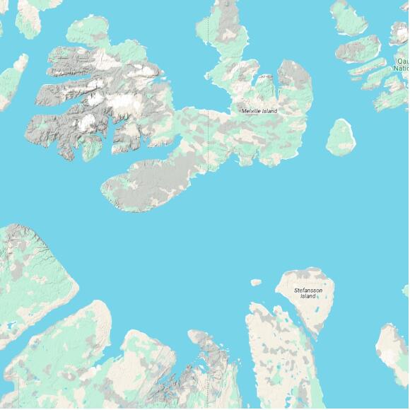 basemap 480 by 480 kilometres with centre at 74.5N 110.0W