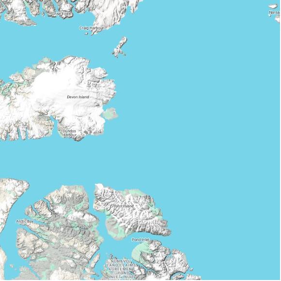 basemap 480 by 480 kilometres with centre at 74.5N 78.0W