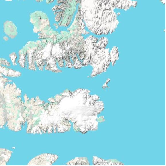 basemap 480 by 480 kilometres with centre at 76.0N 82.0W