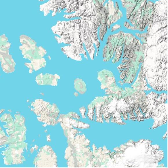 basemap 480 by 480 kilometres with centre at 77.5N 90.0W