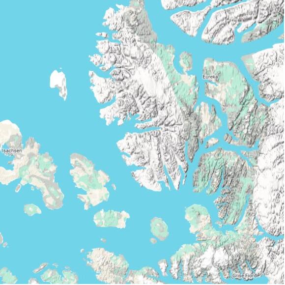 basemap 480 by 480 kilometres with centre at 79.0N 92.0W