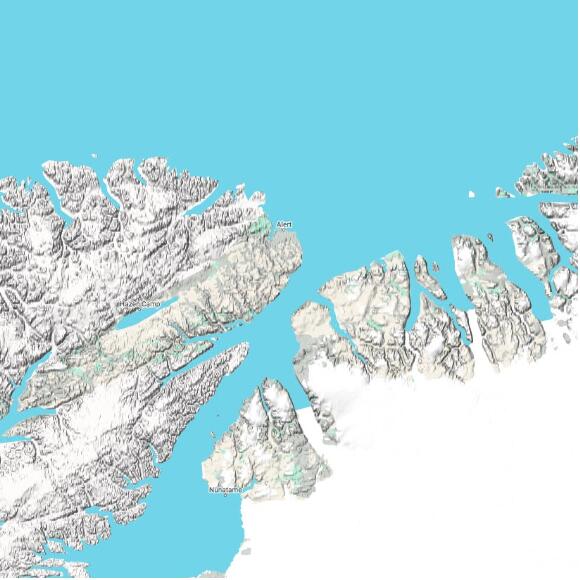 basemap 480 by 480 kilometres with centre at 82.0N 62.0W