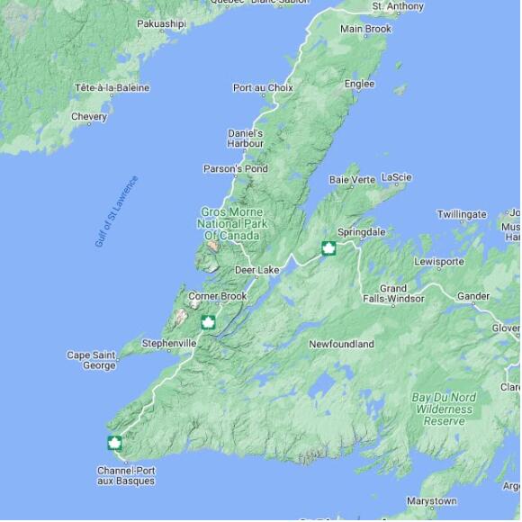 basemap 480 by 480 kms centered on station CACM at CORMACK RCS NL