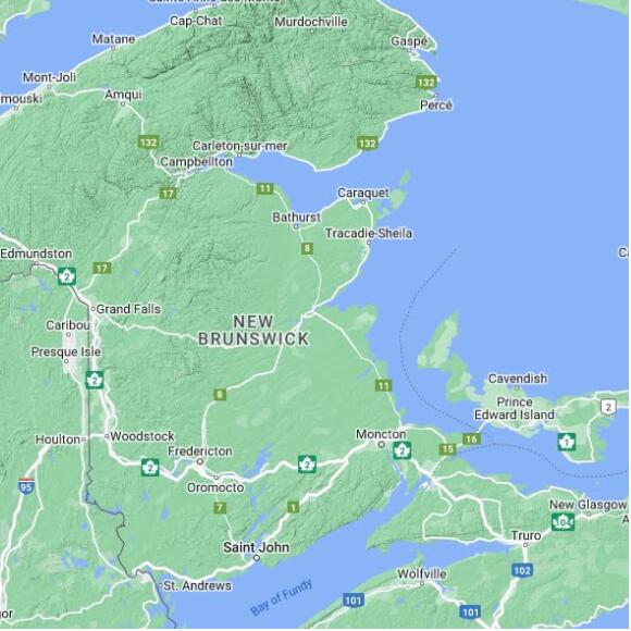 basemap 480 by 480 kms centered on station CACQ at MIRAMICHI RCS NB