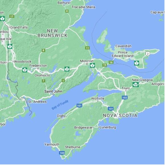 basemap 480 by 480 kms centered on station CAFY at FUNDY PARK (ALMA) CS NB