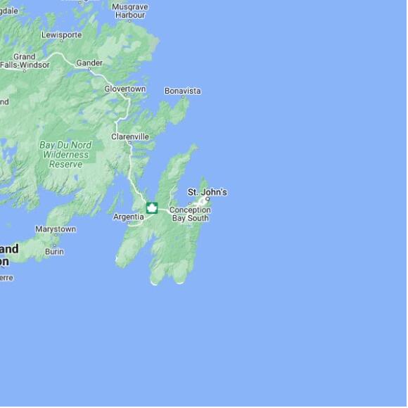basemap 480 by 480 kms centered on station CAJW at ST JOHNS WEST CLIMATE NL