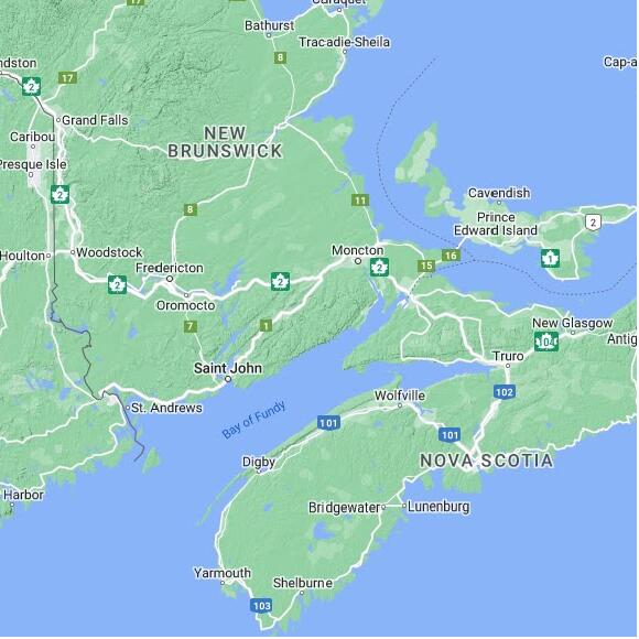basemap 480 by 480 kms centered on station CAMS at MECHANIC SETTLEMENT NB