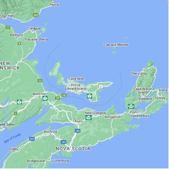 basemap 480 by 480 kms centered on station CANH at STANHOPE PE