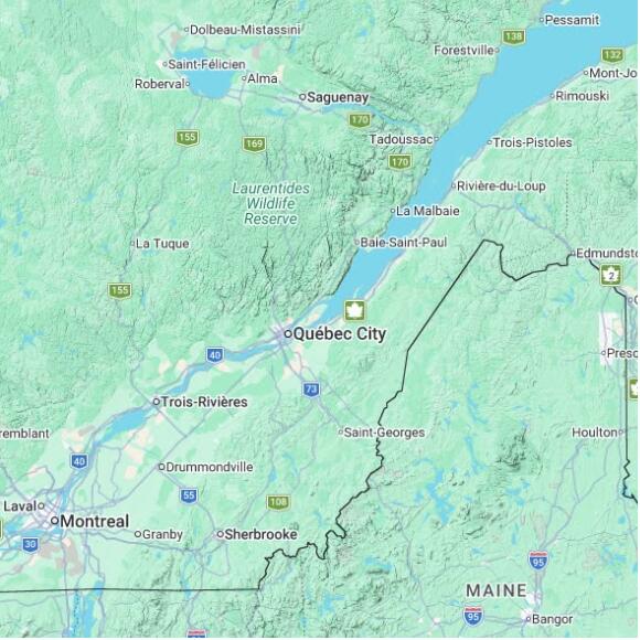 basemap 480 by 480 kms centered on station CGOJM at ILE D'ORLEANS - QUAI DE ST-JEAN QC
