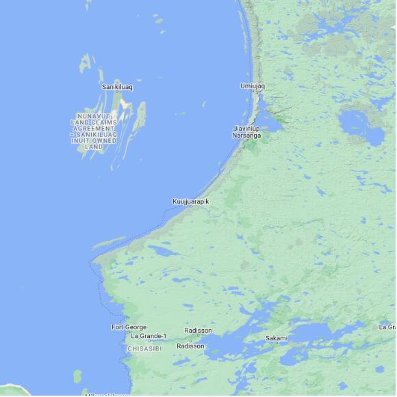 basemap 480 by 480 kms centered on station CMFJ at KUUJJUARAPIK QC