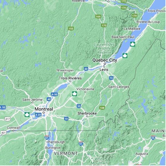 basemap 480 by 480 kms centered on station CMLUM at LEMIEUX QC
