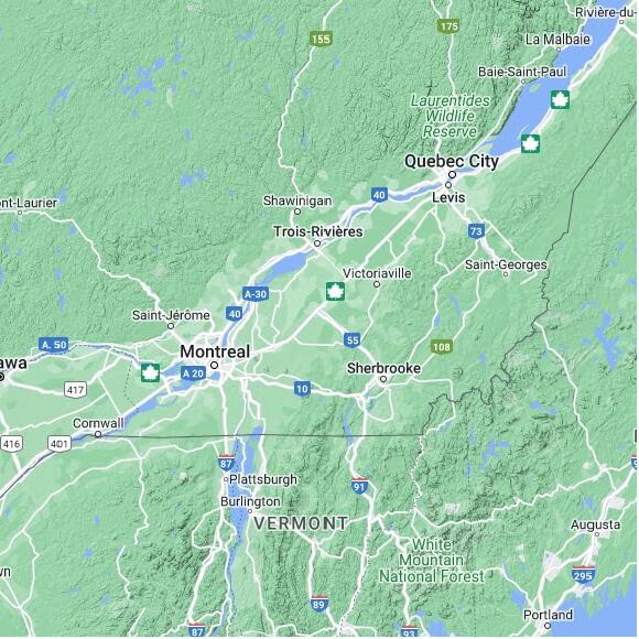 basemap 480 by 480 kms centered on station CMSIM at SAINT-GERMAIN-DE-GRANTHAM QC