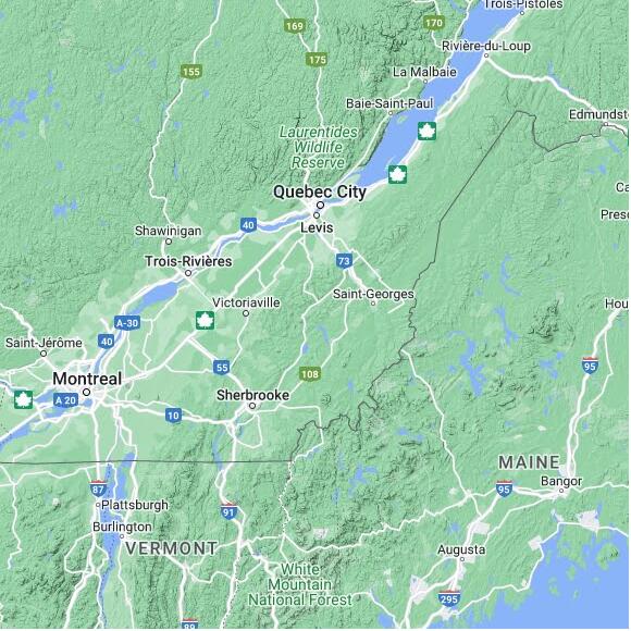 basemap 480 by 480 kms centered on station CMTHM at THETFORD MINES RCS QC