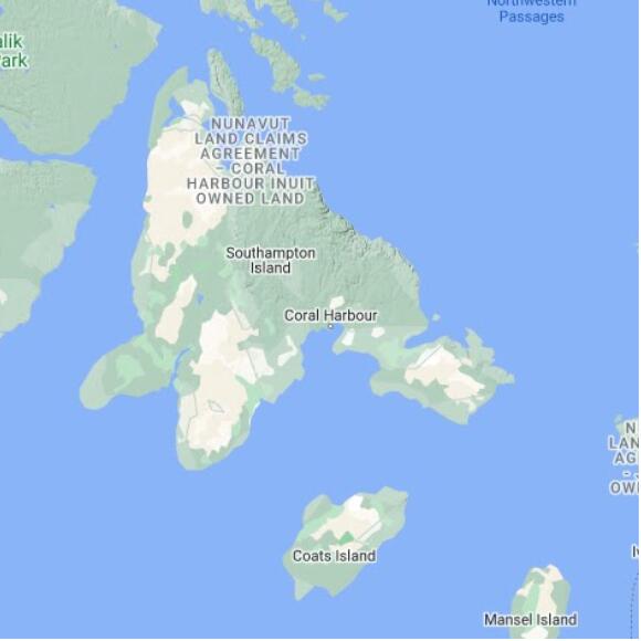 basemap 480 by 480 kms centered on station CNZS at CORAL HARBOUR RCS NU