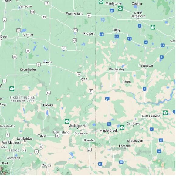 basemap 480 by 480 kms centered on station CPAC at ACADIA VALLEY AB