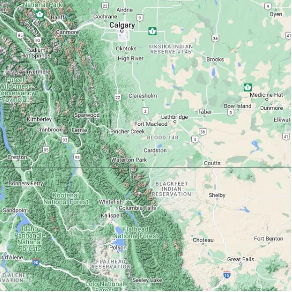 basemap 480 by 480 kms centered on station CPCR at GLENWOOD AB