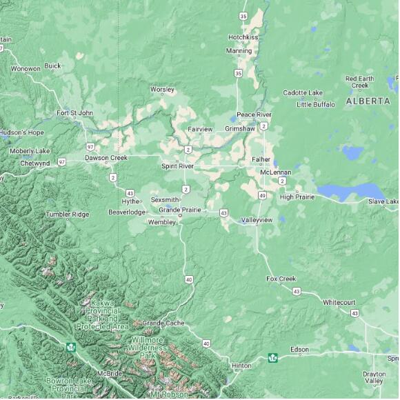 basemap 480 by 480 kms centered on station CPTC at TEEPEE CREEK AGCM AB