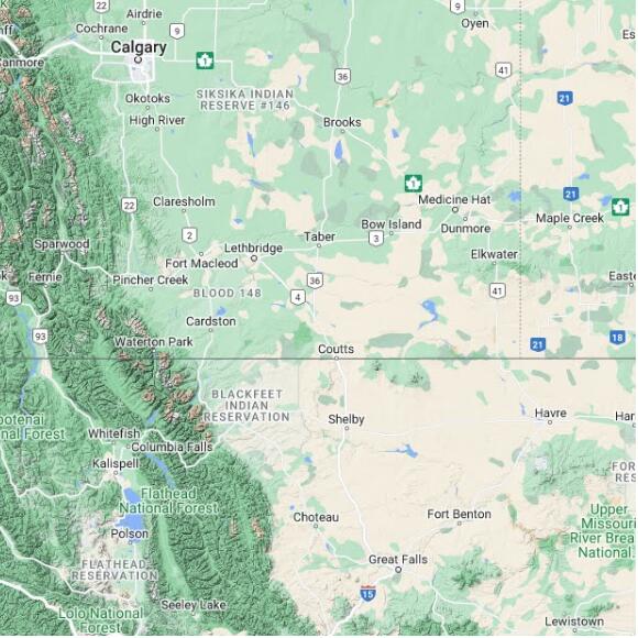 basemap 480 by 480 kms centered on station CPZW at WARNER AGCM AB