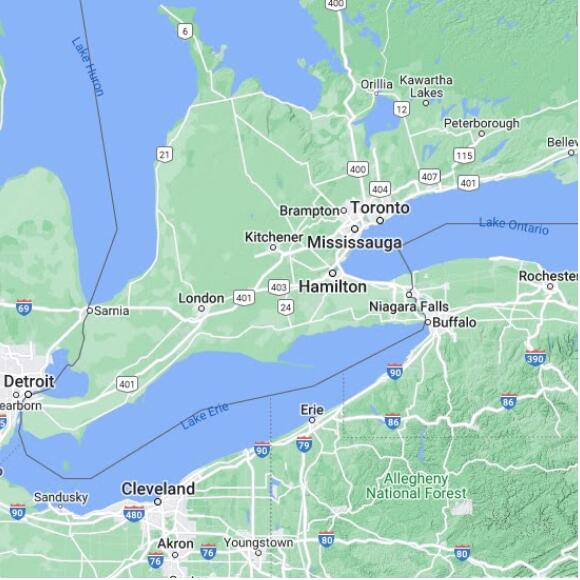basemap 480 by 480 kms centered on station CTBF at BRANTFORD AIRPORT ON