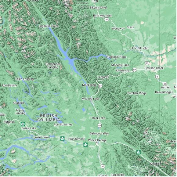 basemap 480 by 480 kms centered on station CVZY at MACKENZIE AIRPORT AUTO BC