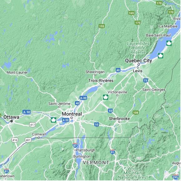 basemap 480 by 480 kms centered on station CWBSM at LAC SAINT-PIERRE QC