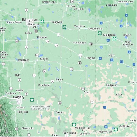 basemap 480 by 480 kms centered on station CWCT at CORONATION CLIMATE AB