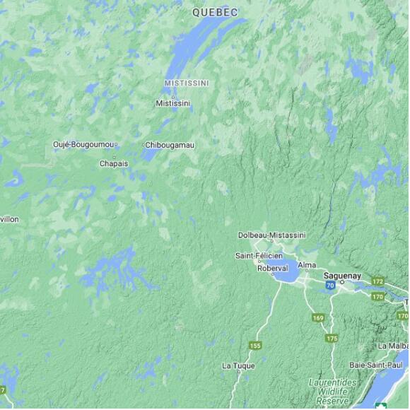basemap 480 by 480 kms centered on station CWEE at CHAMOUCHOUANE QC