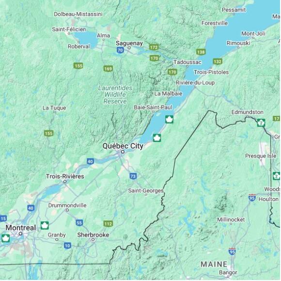 basemap 480 by 480 kms centered on station CWERM at ILE D'ORLEANS QC