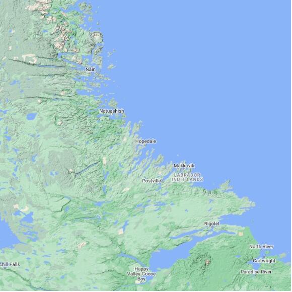 basemap 480 by 480 kms centered on station CWHO at HOPEDALE (AUT) NL