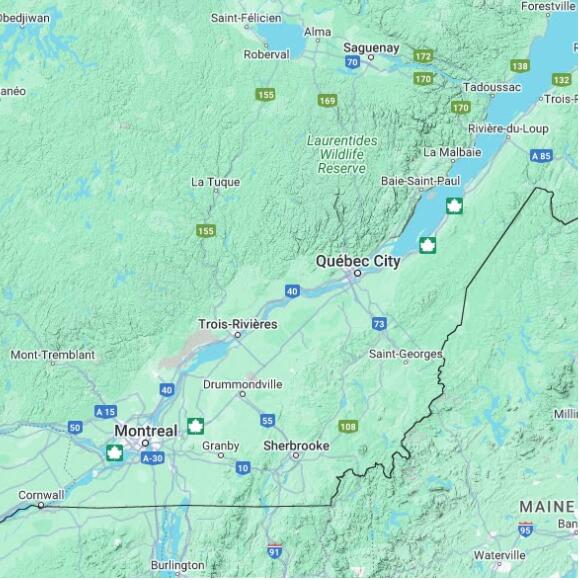 basemap 480 by 480 kms centered on station CWHQM at DESCHAMBAULT QC