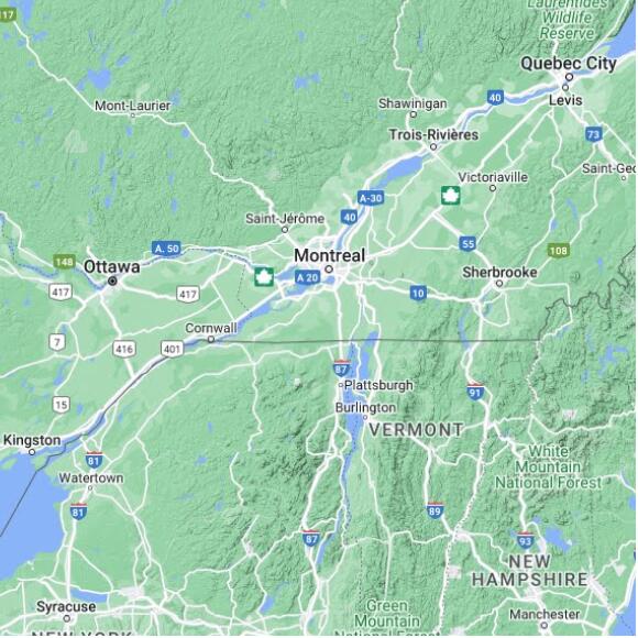 basemap 480 by 480 kms centered on station CWITM at STE-CLOTILDE QC
