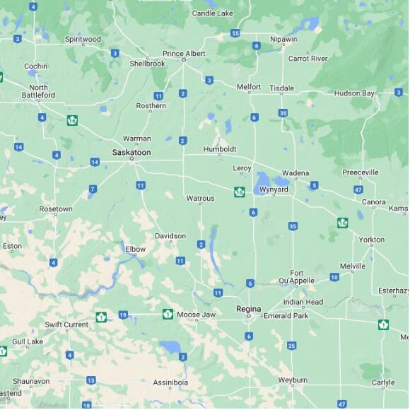 basemap 480 by 480 kms centered on station CWIW at WATROUS EAST SK