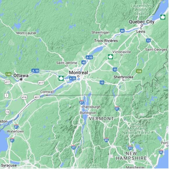 basemap 480 by 480 kms centered on station CWIZM at L'ACADIE QC